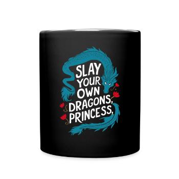 Defeat Your Dragon Princess - Full Colour Mug - black - Front