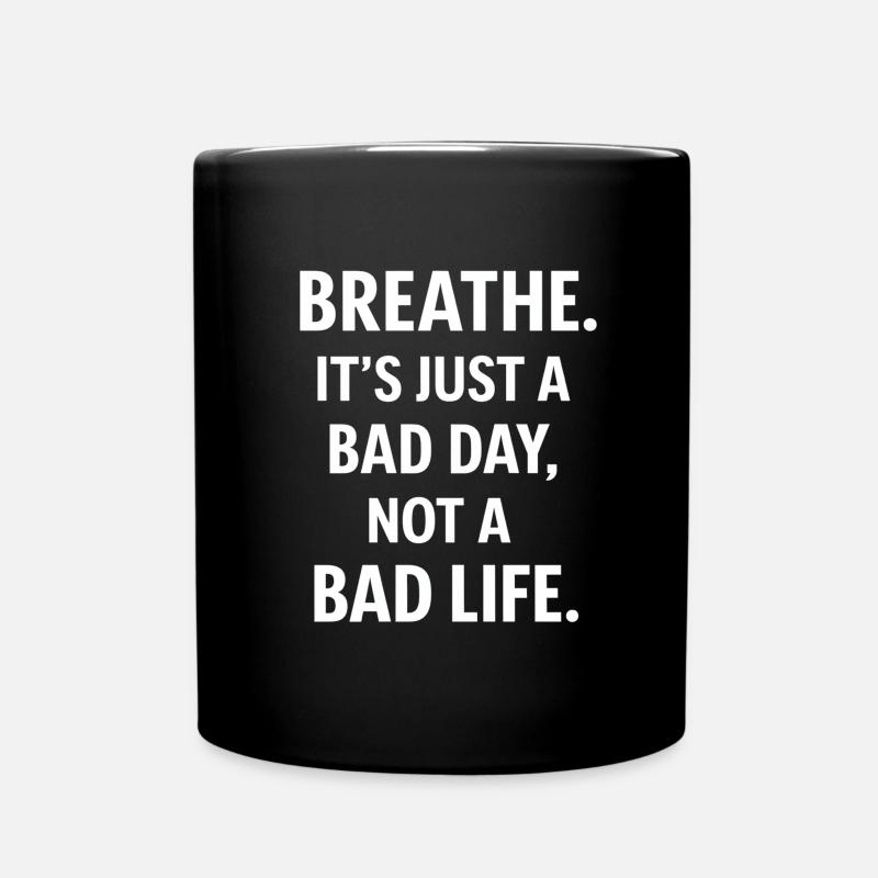 deeply, bad day, not live - Full Colour Mug - black