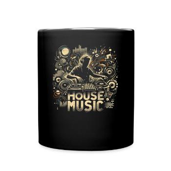 House Musik - Tasse einfarbig - Schwarz - Vorne