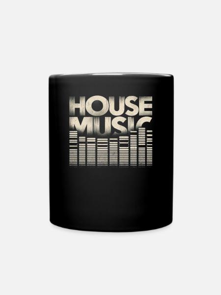 House Musik - Tasse einfarbig - Schwarz