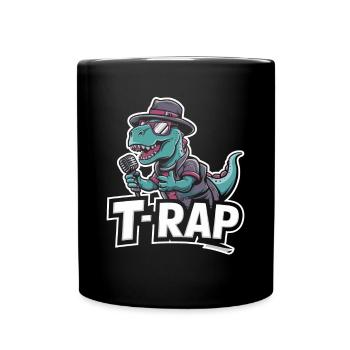 T-Rap Dinosaurier Rapper - Tasse einfarbig - Schwarz - Vorne