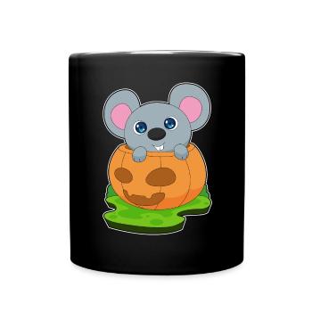 Mouse Halloween Pumpkin - Full Colour Mug - black - Front
