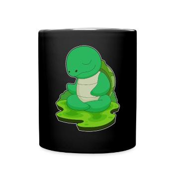 Tortoise Yoga Fitness Meditation - Full Colour Mug - black - Front