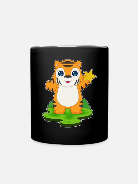 Tiger Stern - Tasse einfarbig - Schwarz