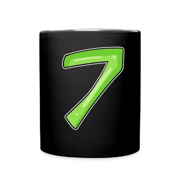 7 - seven green - Full Colour Mug - black - Front