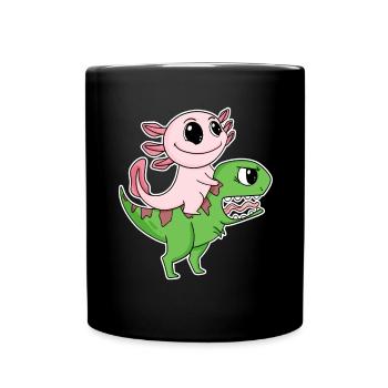 Dino Motif Dinosaure Axolotl Motif Enfants - Mug uni - noir - Devant