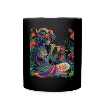 Faun Satyrs Goat Men Roman Mythology Pop - Full Colour Mug - black - Front