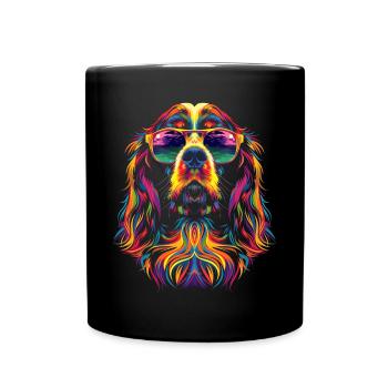 Englischer Springer Spaniel Hund Sonnenbrille Pop - Tasse einfarbig - Schwarz - Vorne