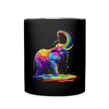 Elephant Animal Pop Art - Full Colour Mug - black - Front