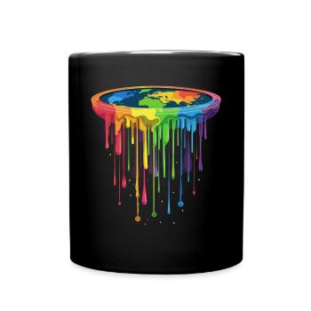 Flat Earth Conspiracy Theory Pop Art - Full Colour Mug - black - Front