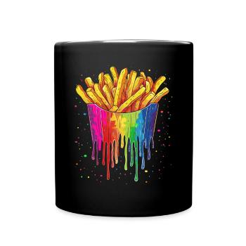 French Fries Potato Pop Art - Full Colour Mug - black - Front