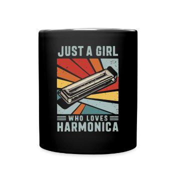 Harmonica Playing Gift - Full Colour Mug - black - Front
