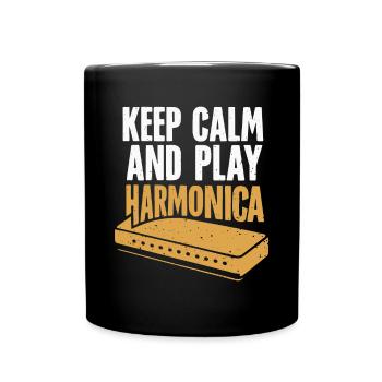 Harmonica Playing Gift - Full Colour Mug - black - Front