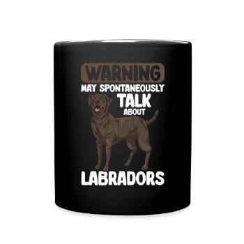 Schoko Brauner Labrador Retriever Hund - Tasse einfarbig - Schwarz - Vorne
