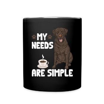 Chien Labrador Retriever brun chocolat - Mug uni - noir - Devant