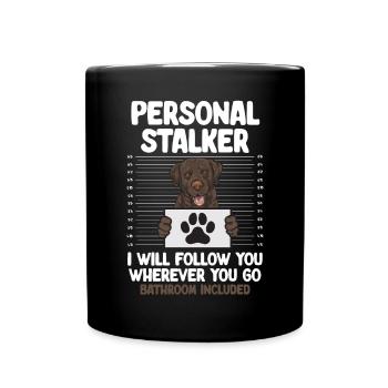 Schoko Brauner Labrador Retriever Hund - Tasse einfarbig - Schwarz - Vorne