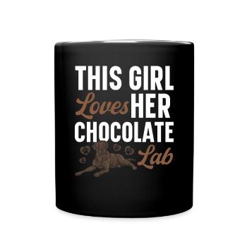 Schoko Brauner Labrador Retriever Hund - Tasse einfarbig - Schwarz - Vorne