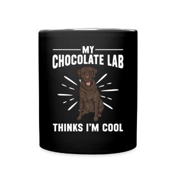 Schoko Brauner Labrador Retriever Hund - Tasse einfarbig - Schwarz - Vorne