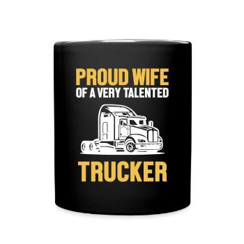 Fière épouse d’un camionneur talentueux Trucker Lover - Mug uni - noir - Devant