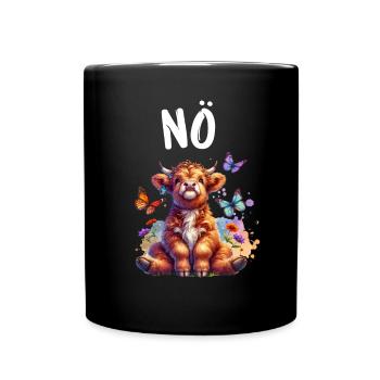 Highland Cow dit non pour les garçons et les filles - Mug uni - noir - Devant
