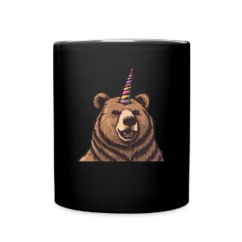 Grizzly Bear Unicorn Brown Bear Bear - Full Colour Mug - black - Front