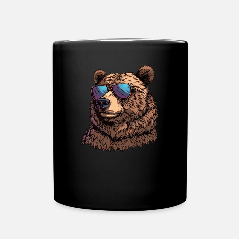 Cooler Grizzlybär Braunbär Bär - Tasse einfarbig - Schwarz