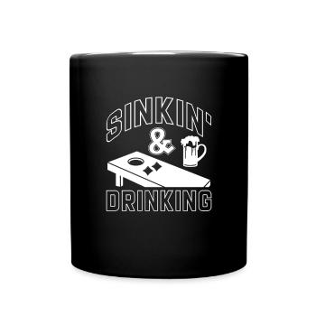 Cornhole Beanbag Sackloch Geschenk - Tasse einfarbig - Schwarz - Vorne