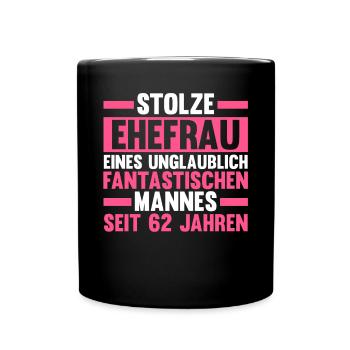 Ehe Aquarium Hochzeit 62 Jahre Verheiratet Hochzei - Tasse einfarbig - Schwarz - Vorne