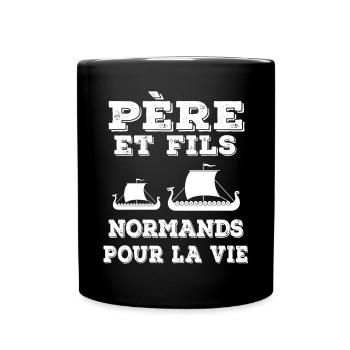 père et fils équipe normand normandie - Mug uni - noir - Devant