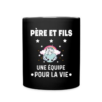 Unicorn father and son team for life duo man - Full Colour Mug - black - Front
