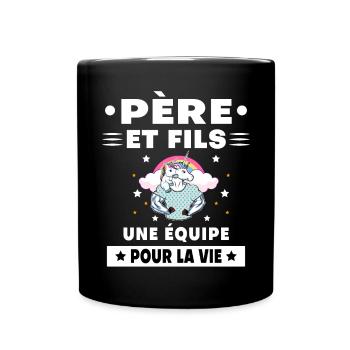 Father and Son Unicorn Duo Man Gift Dad - Full Colour Mug - black - Front