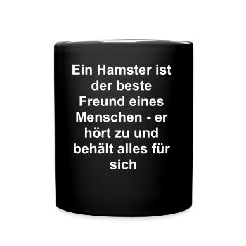 Persönliches Geschenk - Tasse einfarbig - Schwarz - Vorne