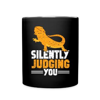 Bärde Drachenliebhaber Pogona Reptile Eidechse - Tasse einfarbig - Schwarz - Vorne
