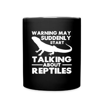 Bärde Drachenliebhaber Pogona Reptile Eidechse - Tasse einfarbig - Schwarz - Vorne