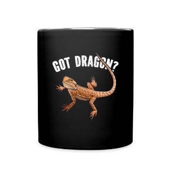 Bärde Drachenliebhaber Pogona Reptile Eidechse - Tasse einfarbig - Schwarz - Vorne