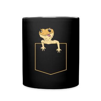 Bärde Drachenliebhaber Pogona Reptile Eidechse - Tasse einfarbig - Schwarz - Vorne