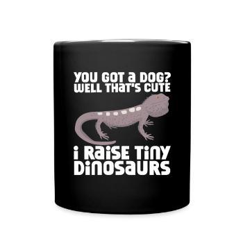 Bärde Drachenliebhaber Pogona Reptile Eidechse - Tasse einfarbig - Schwarz - Vorne