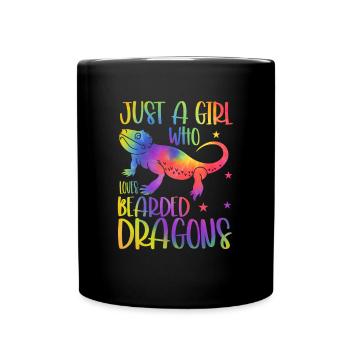 Bärde Drachenliebhaber Pogona Reptile Eidechse - Tasse einfarbig - Schwarz - Vorne