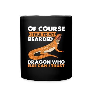 Bärde Drachenliebhaber Pogona Reptile Eidechse - Tasse einfarbig - Schwarz - Vorne