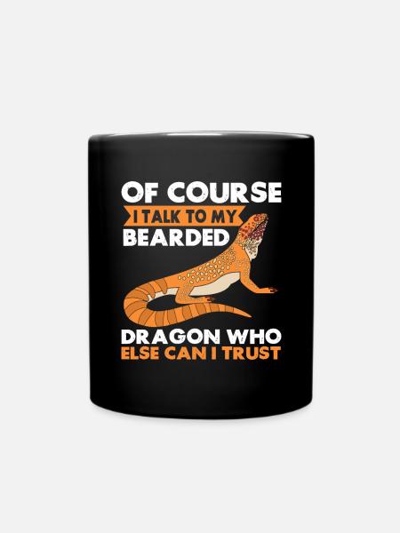 Bärde Drachenliebhaber Pogona Reptile Eidechse - Tasse einfarbig - Schwarz