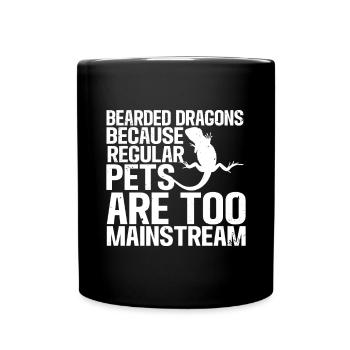 Bärde Drachenliebhaber Pogona Reptile Eidechse - Tasse einfarbig - Schwarz - Vorne