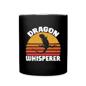 Bärde Drachenliebhaber Pogona Reptile Eidechse - Tasse einfarbig - Schwarz - Vorne