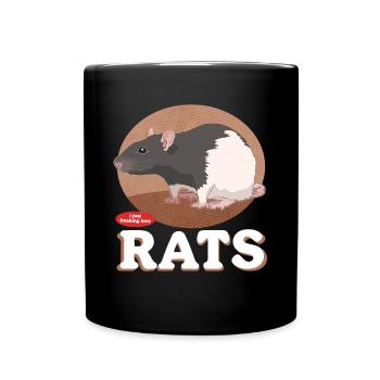 Rats, Rat Owner, Rat Lover Gift - Full Colour Mug - black - Front