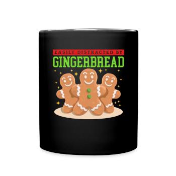 Lebkuchenmann Lebkuchen Lebkuchenmänner Geschenk - Tasse einfarbig - Schwarz - Vorne