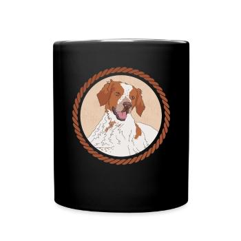 Brittany Epagneul Breton Vorstehhund Geschenk - Tasse einfarbig - Schwarz - Vorne