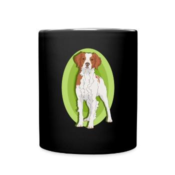 Brittany Hund Bretonischer Vorstehhund Geschenk - Tasse einfarbig - Schwarz - Vorne