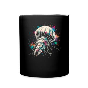 Qualle - Tasse einfarbig - Schwarz - Vorne