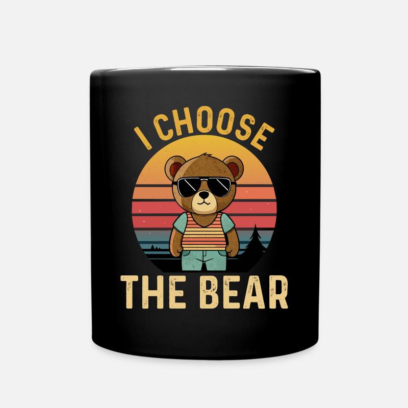 I choose the Bear funny Beach Bear - Tasse einfarbig - Schwarz