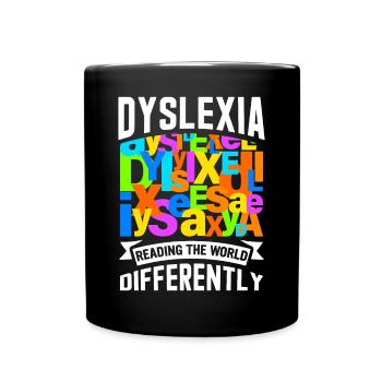 Dyslexie Legasthenie Legastheniker - Tasse einfarbig - Schwarz - Vorne