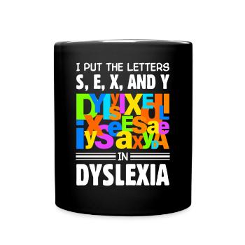 Dyslexie Legasthenie Legastheniker - Tasse einfarbig - Schwarz - Vorne